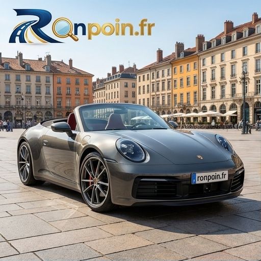 Cabriolet sur route ensoleillée